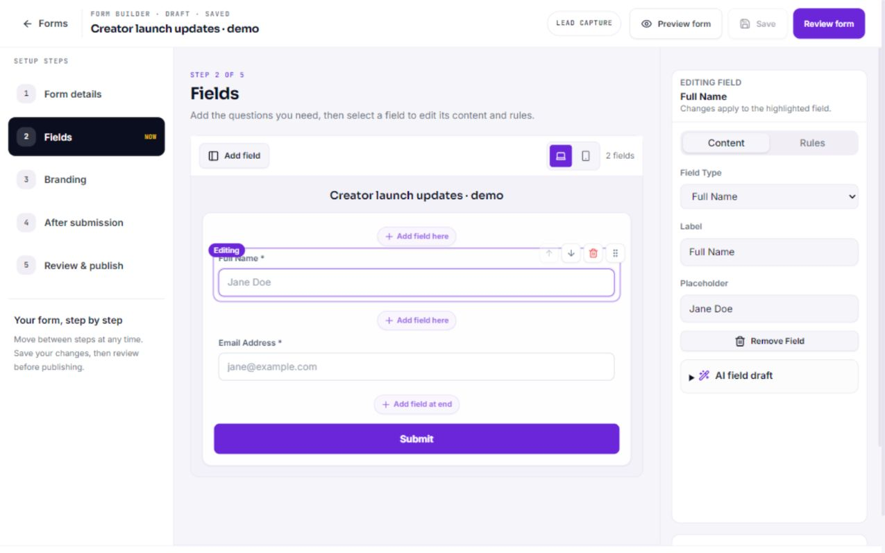 LevelSell creator workspace